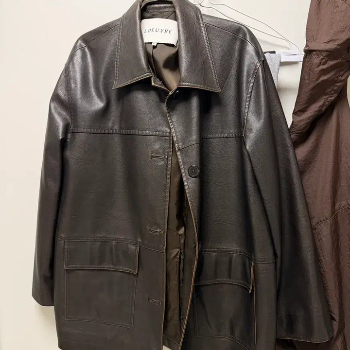 [BUNJANG] LOEUVRE Leather Jacket Brown / LOEUVRE 가죽 자켓 브라운 루에브르