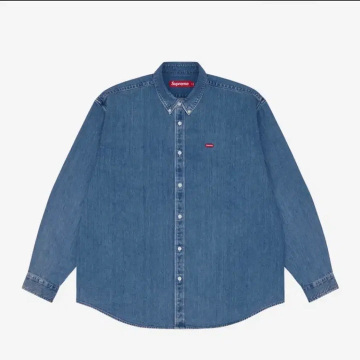 [BUNJANG] Supreme Box Logo Denim Shirt / 슈프림 박스로고 데님 셔츠