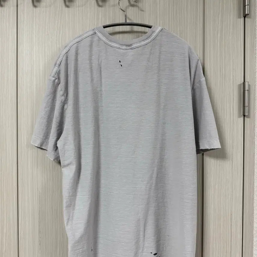 [BUNJANG] Polytelu 25ss Reverse Tee Light Gray Damaged Version / [3]폴리테루 25ss 리버스티 라이트그레이 데미지드ver