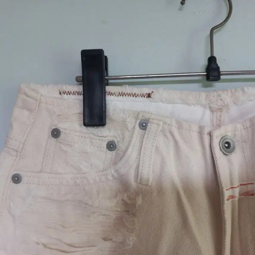 [BUNJANG] ROUTE Denim Pants Ivory (M) / ROUTE 데님 팬츠 M 아이보리 새상품