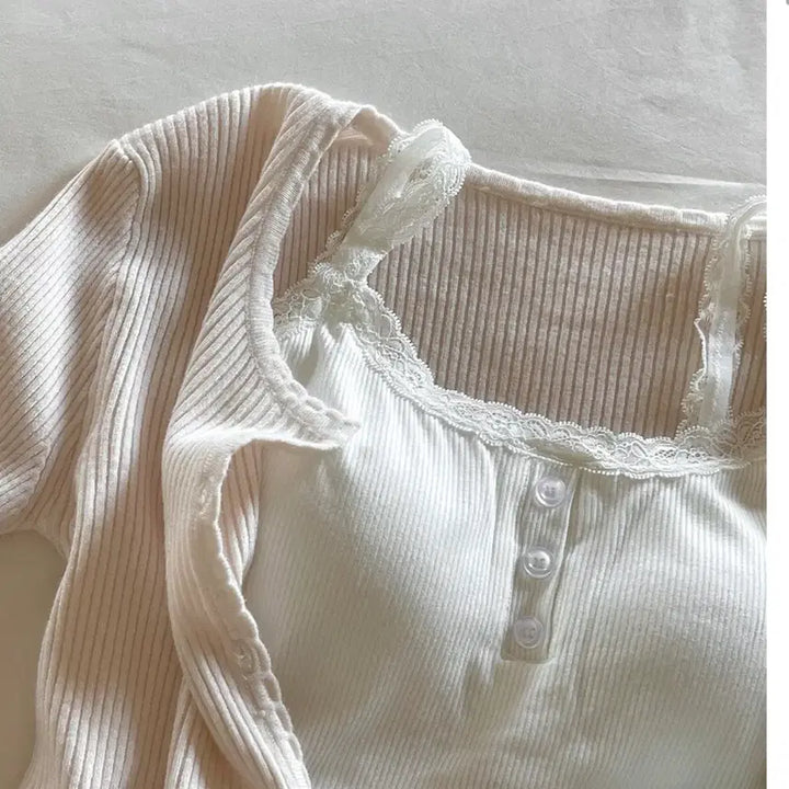 [BUNJANG] Unbranded Lace Camisole 2-Color Set / [새상품]캡 내장 레이스 나시 2color (블랙,화이트)