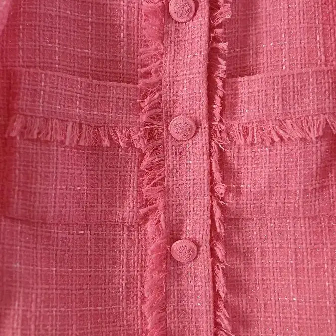 [BUNJANG] Essentiel Antwerp Pink Tweed Cropped Jacket / ESSENTIEL ANTWERP  트위드 숏자켓