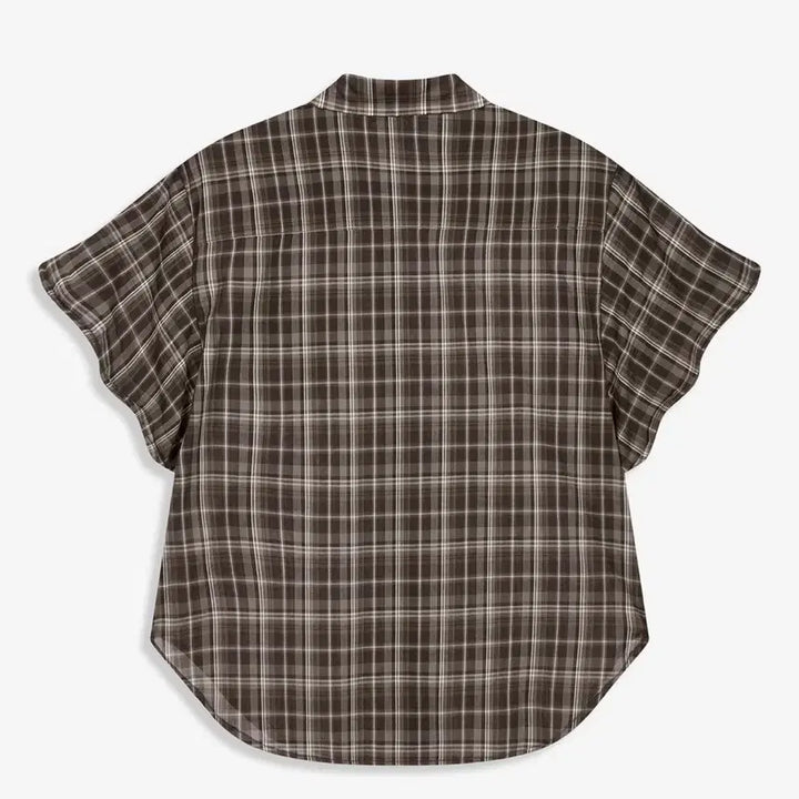 [BUNJANG] Open yy Wire-Cuff Check Shirt - Brown / Open yy Wire-Cuff Check Shirt 체크셔츠 브라운