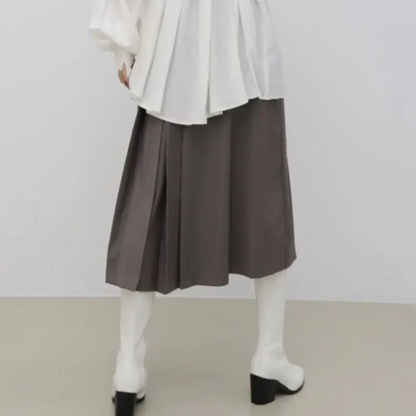 [BUNJANG] Treemingbird Pleats Skirt (Mocha Grey) / 트리밍버드 플리츠 스커트 (모카그레이)