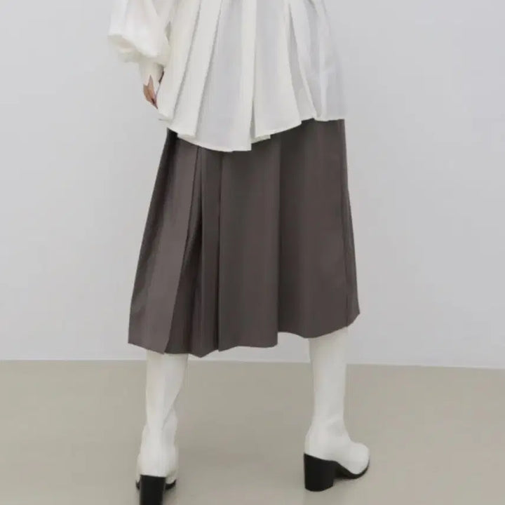 [BUNJANG] Treemingbird Pleats Skirt (Mocha Grey) / 트리밍버드 플리츠 스커트 (모카그레이)