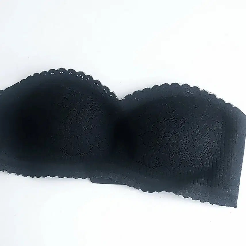 [BUNJANG] Black Lace Tube Top Bra / 레이스 블랙 튜브탑 브라탑 이너브라 노와이어 여름 민소매 나시