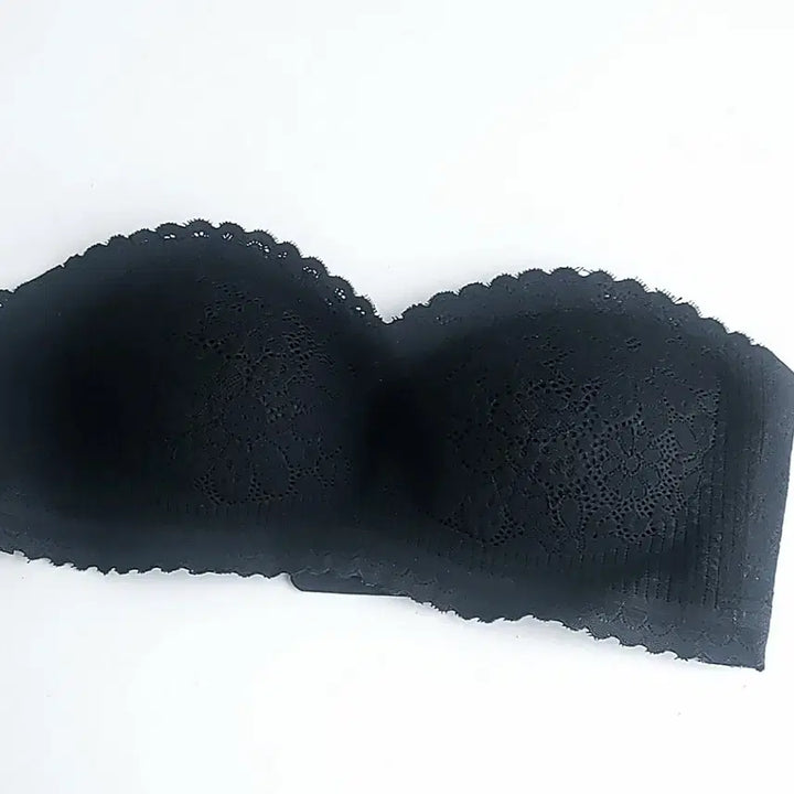[BUNJANG] Black Lace Tube Top Bra / 레이스 블랙 튜브탑 브라탑 이너브라 노와이어 여름 민소매 나시