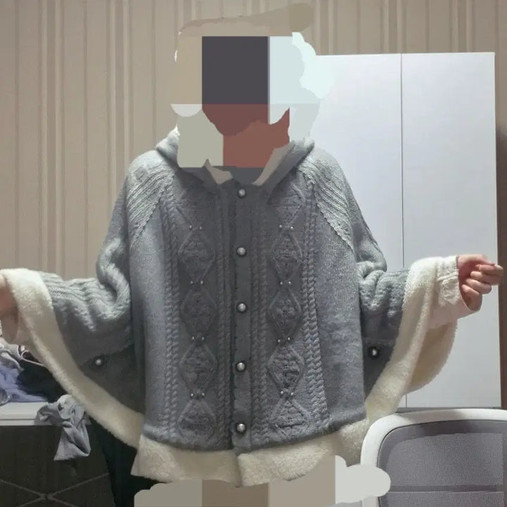 [BUNJANG] Axisfarm Grey Poncho Cape / !!가격 제안O!! 엑시즈팜 그레이 판초 망토 일브 대장