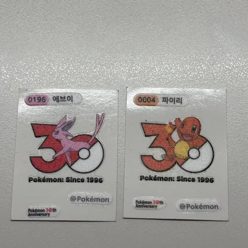 [BUNJANG] Pokemon 30th Anniversary Charmander / Eevee Pouch Seal / 포켓몬 30주년 기념 파이리/에브이 띠부씰