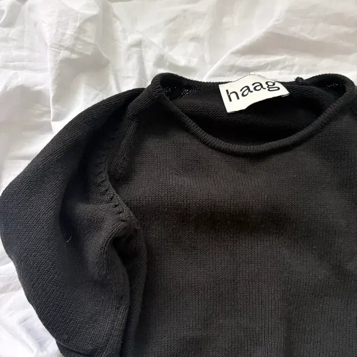 [BUNJANG] Haag Black Crop Knit Top / haag 블랙 크롭 니트 탑
