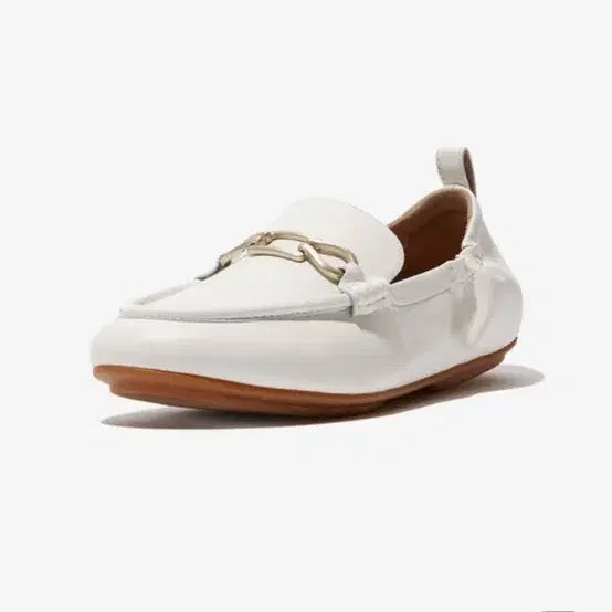 [BUNJANG] Fitflop Allegro Chain Loafers Cream Leather US 7 (240) / 핏플랍 알레그로 체인로퍼 크림 us7 (240) 새것