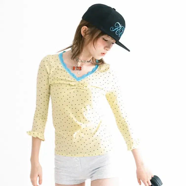 [SOLD OUT] 샵페어리 티셔츠 탑 레몬색