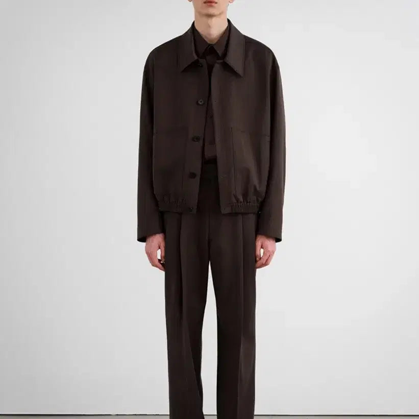 [BUNJANG] Insilence Pointed Collar Wool Setup (Jacket &amp; Pants) / 인사일런스 포인티드 칼라 울 셋업 M, S