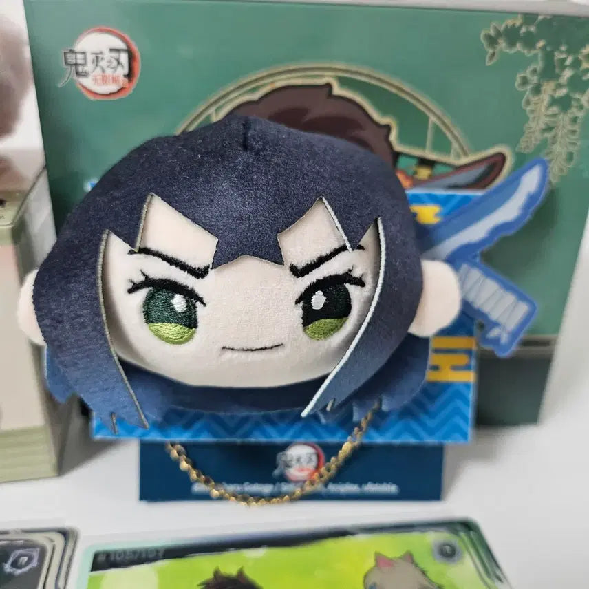 [BUNJANG] Demon Slayer Inosuke Plush &amp; Sakura Mochi Bundle with Photocards / (일괄) 귀멸의 칼날 이노스케 누이인형 밴지+ 사쿠라 모찌 + 포카