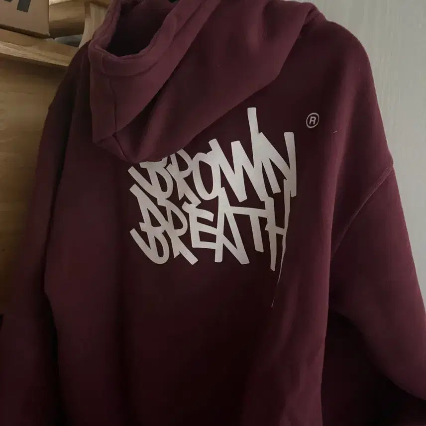 [BUNJANG] Brownbreath Hoodie Burgundy / 브라운브레스 후드 버건디
