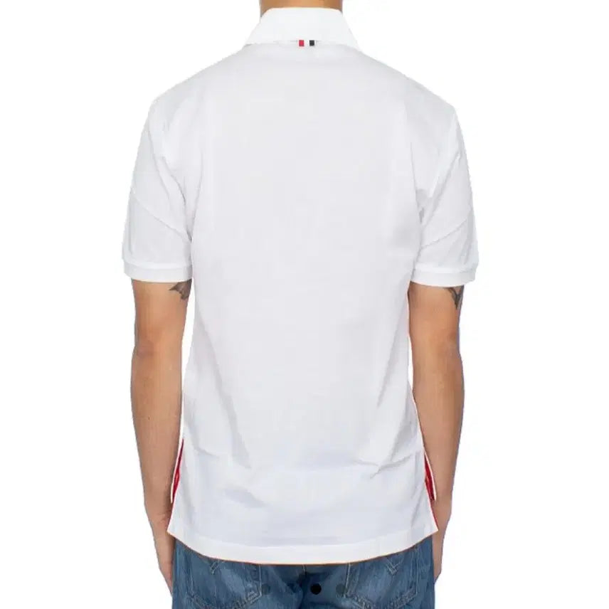 [BUNJANG] Thom Browne White Short Sleeve Polo Shirt / 톰브라운 화이트 반팔 카라티 사이즈 2