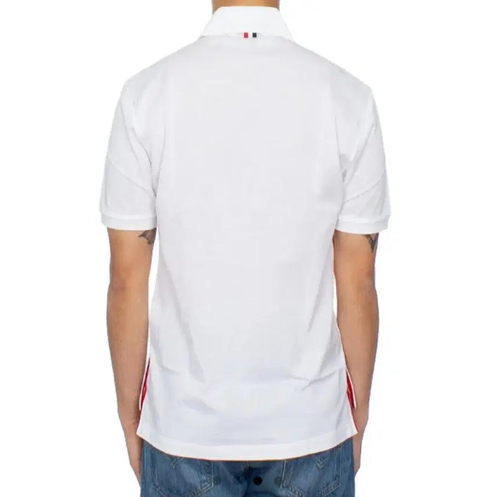[BUNJANG] Thom Browne White Short Sleeve Polo Shirt / 톰브라운 화이트 반팔 카라티 사이즈 2