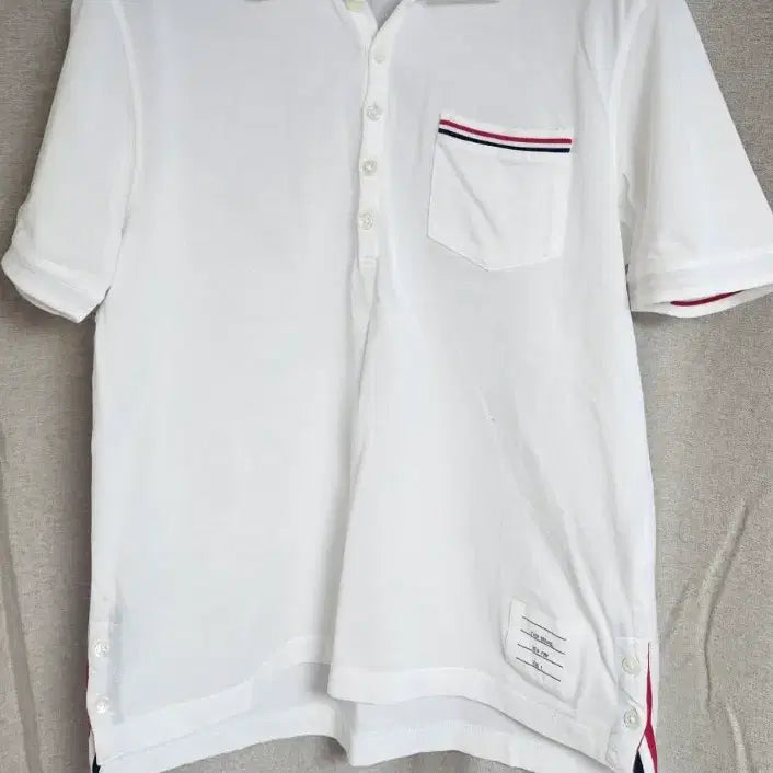 [BUNJANG] Thom Browne White Short Sleeve Polo Shirt / 톰브라운 화이트 반팔 카라티 사이즈 2