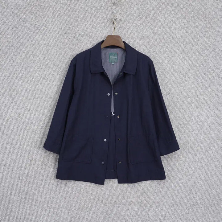 [BUNJANG] Crocodile 22SS Lettering Embroidery Linen Blend 7-Sleeve Jacket Size 100 / 크로커다일 22SS 레터링자수 린넨혼방 7부 자켓 100size
