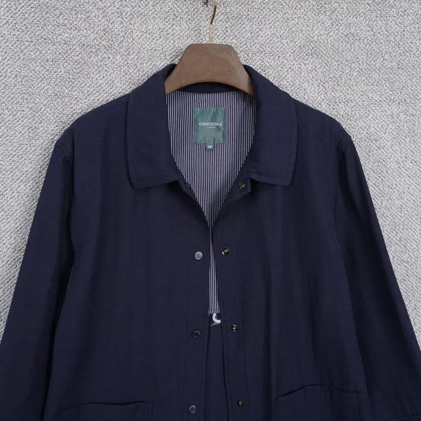 [BUNJANG] Crocodile 22SS Lettering Embroidery Linen Blend 7-Sleeve Jacket Size 100 / 크로커다일 22SS 레터링자수 린넨혼방 7부 자켓 100size