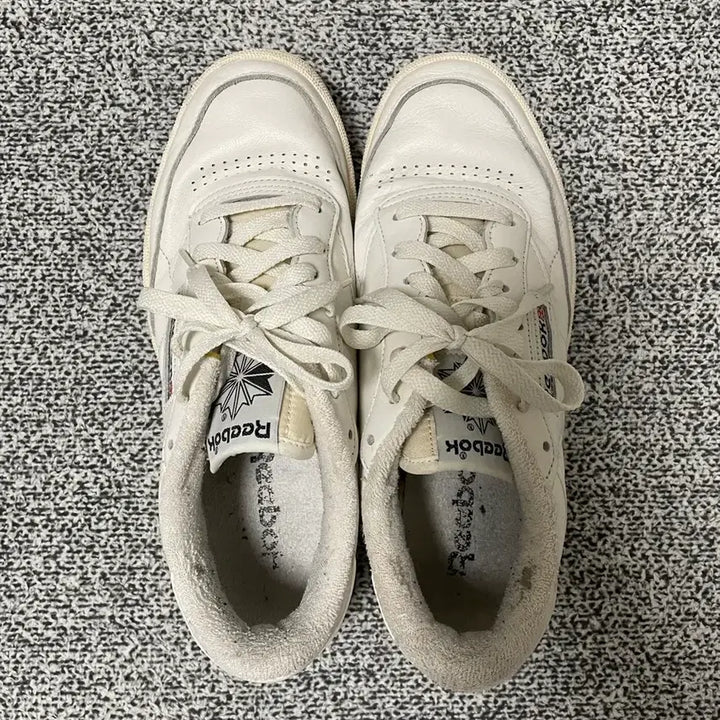 [BUNJANG] Reebok Club C 85 Vintage Chalk Black Sneakers / 리복 클럽c 85 빈티지 초크 블랙