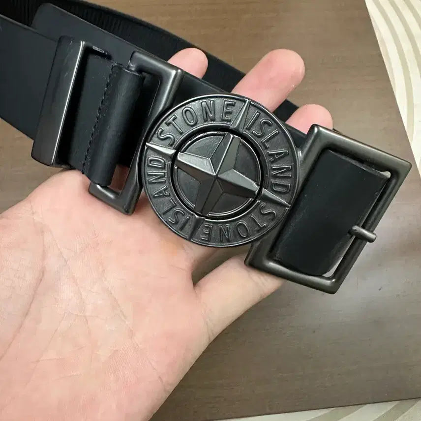 [BUNJANG] Stone Island Compass Logo Belt Black / 스톤아일랜드 컴퍼스 로고 벨트 블랙 stone island belt