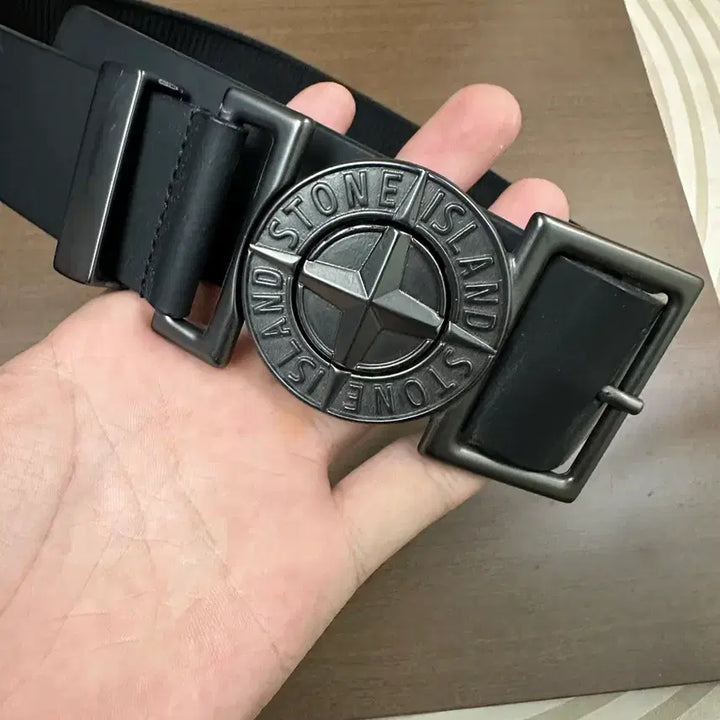[BUNJANG] Stone Island Compass Logo Belt Black / 스톤아일랜드 컴퍼스 로고 벨트 블랙 stone island belt