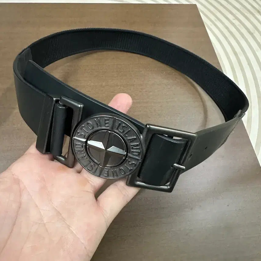 [BUNJANG] Stone Island Compass Logo Belt Black / 스톤아일랜드 컴퍼스 로고 벨트 블랙 stone island belt