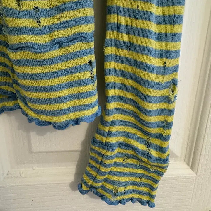 [BUNJANG] COMME des GARÇONS Tricot Distressed Stripe Long Sleeve Top / 트리콧꼼데가르송 데미지 스트라이프 탑