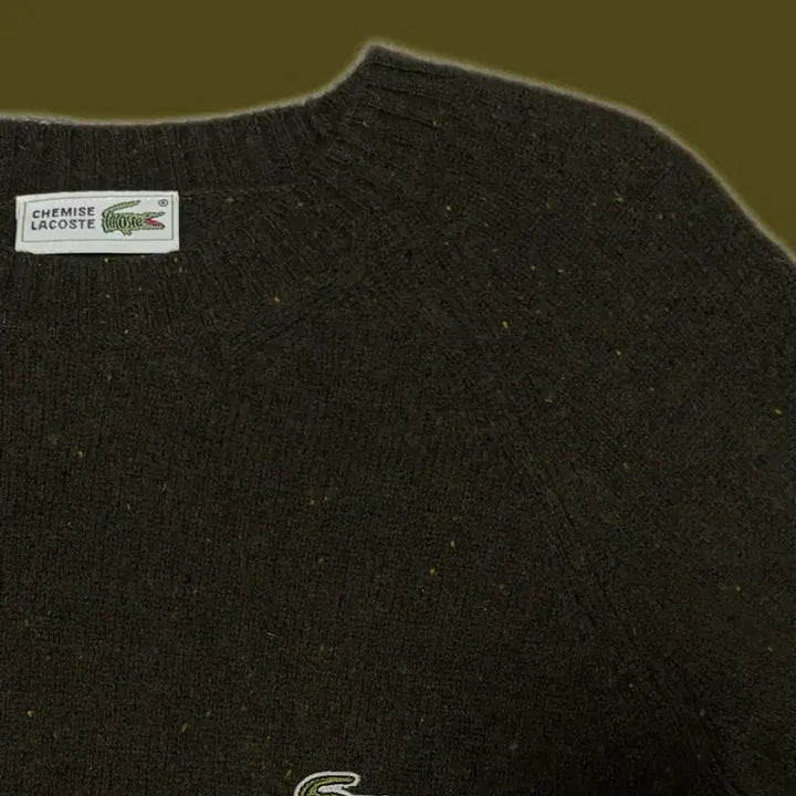 [BUNJANG] Lacoste Japan Nepps Wool Knit Khaki / 라코스테 재팬 네프사 울 니트 카키