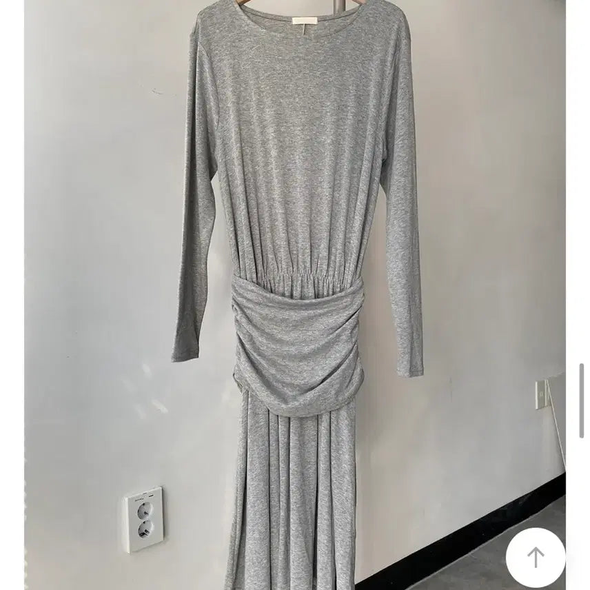 [BUNJANG] Mienne Shirring Long Dress Grey / 미엔느 셔링 롱 원피스 그레이