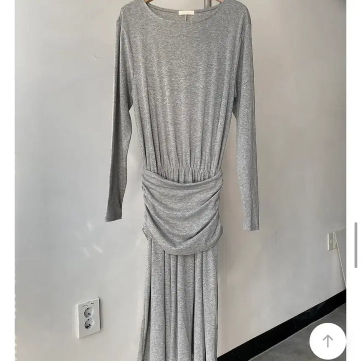 [BUNJANG] Mienne Shirring Long Dress Grey / 미엔느 셔링 롱 원피스 그레이