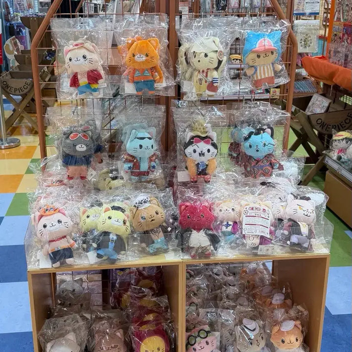 [BUNJANG] One Piece Luffy, Sanji, Ace WithCat Mascot Keyring / 원피스샵 루피 상디 에이스 위드캣 마스코트 키링 네코누이