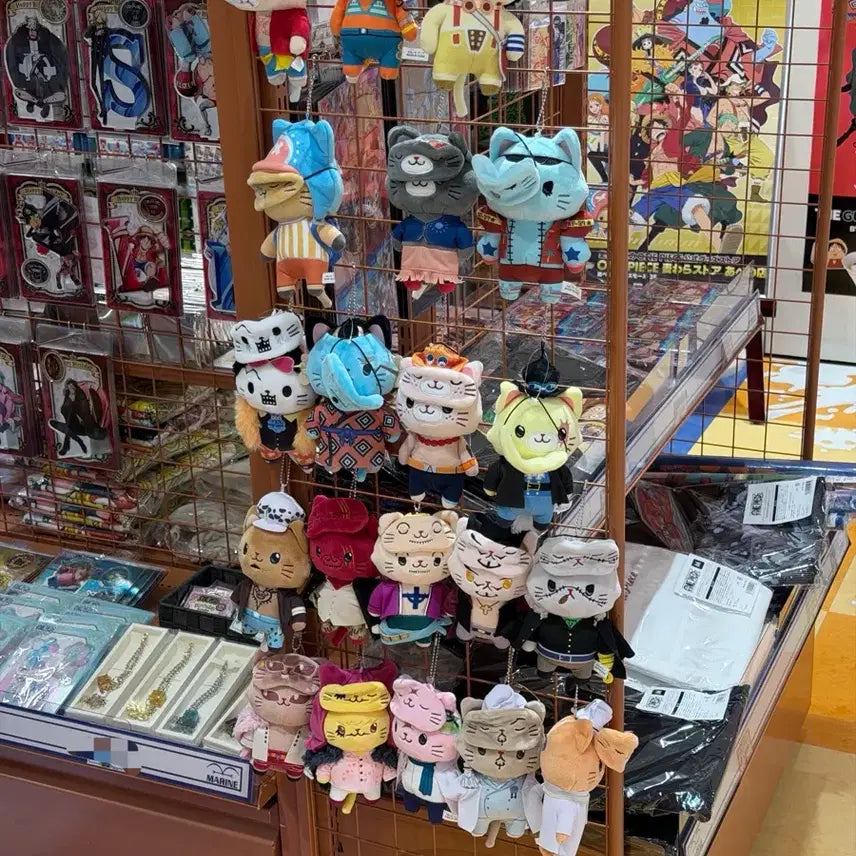 [BUNJANG] One Piece Luffy, Sanji, Ace WithCat Mascot Keyring / 원피스샵 루피 상디 에이스 위드캣 마스코트 키링 네코누이