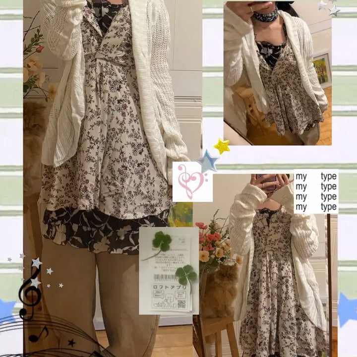 [BUNJANG] Japanese Vintage Nerd Mori Girl Set / 일본 빈티지 너드모리룩 너드 모리걸 빈티지 세트
