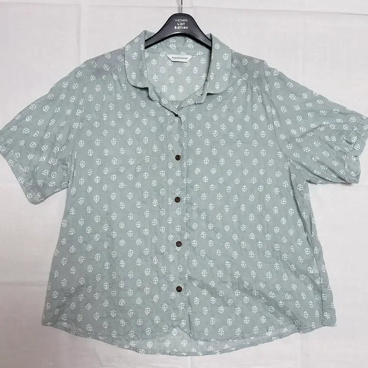 [BUNJANG] Leaf Pattern Cotton-Rayon Blend Summer Blouse / 면레이온 시원한 여름 셔츠 블라우스 (free)