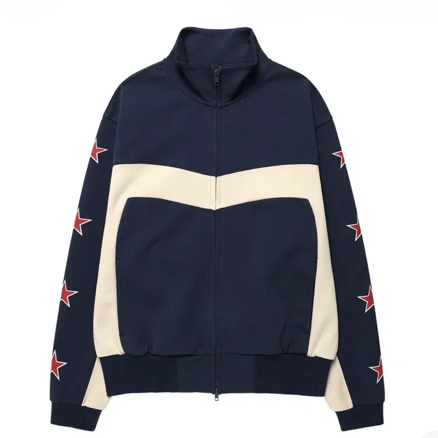 [BUNJANG] The Vinyl House Navy Star Pattern Track Jacket / 더바이닐 하우스 네이비 스타 패턴 트랙 자켓