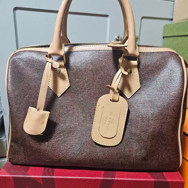 [BUNJANG] Etro Paisley Boston Bag Brown / 에트로 페이즐리 보스턴백 브라운