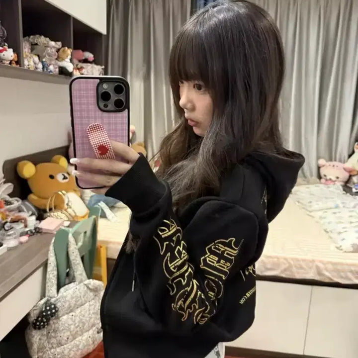 [BUNJANG] y2k 십자가 크로스 크롬하츠st 아메리칸 하이스트릿스타일 여성용후드집업 / y2k 십자가 크로스 크롬하츠st 아메리칸 하이스트릿스타일 여성용후드집업