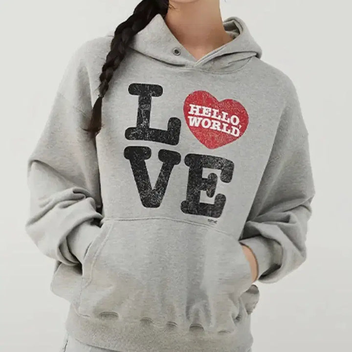 [BUNJANG] TheOpen Product Hello World Hoodie Gray / 밈더워드로브 헬로 월드 후드티 그레이