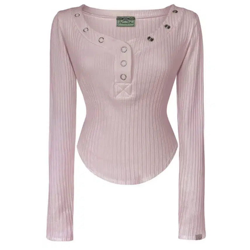 [BUNJANG] Please No Follow Bunny Top Pink Long Sleeve / 플리즈노팔로우 플노팔 버니탑 핑크 롱슬리브