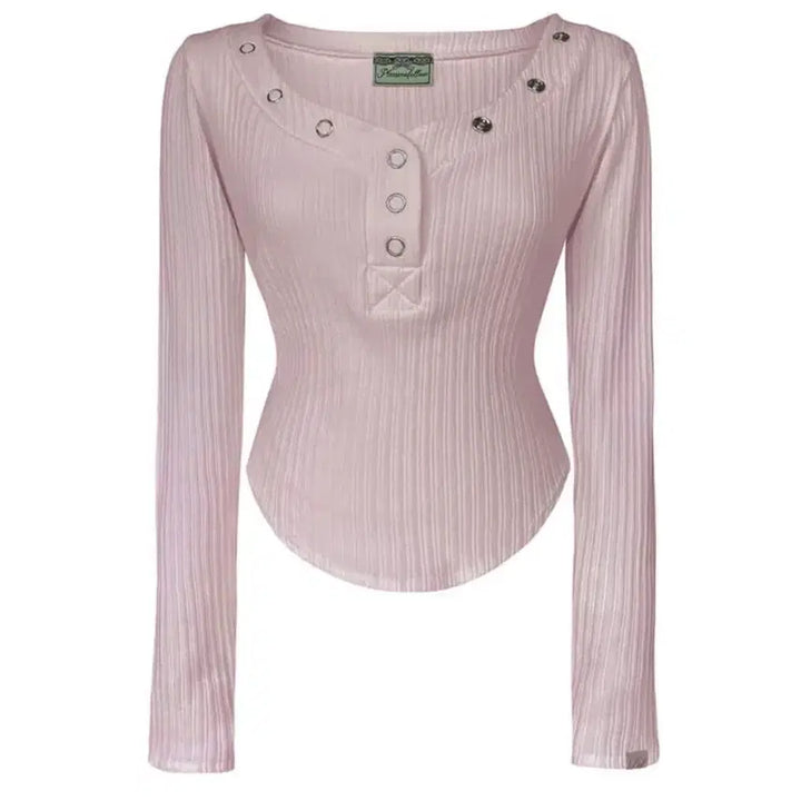 [BUNJANG] Please No Follow Bunny Top Pink Long Sleeve / 플리즈노팔로우 플노팔 버니탑 핑크 롱슬리브