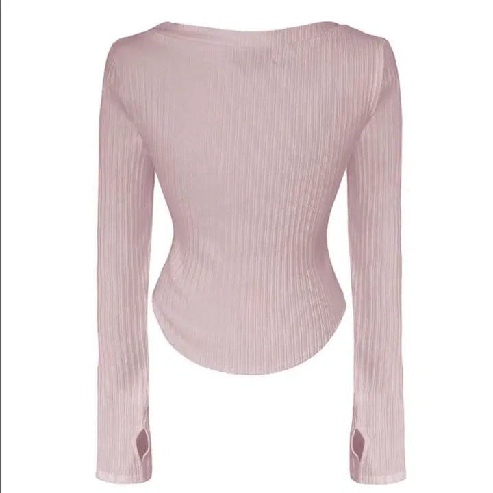 [BUNJANG] Please No Follow Bunny Top Pink Long Sleeve / 플리즈노팔로우 플노팔 버니탑 핑크 롱슬리브