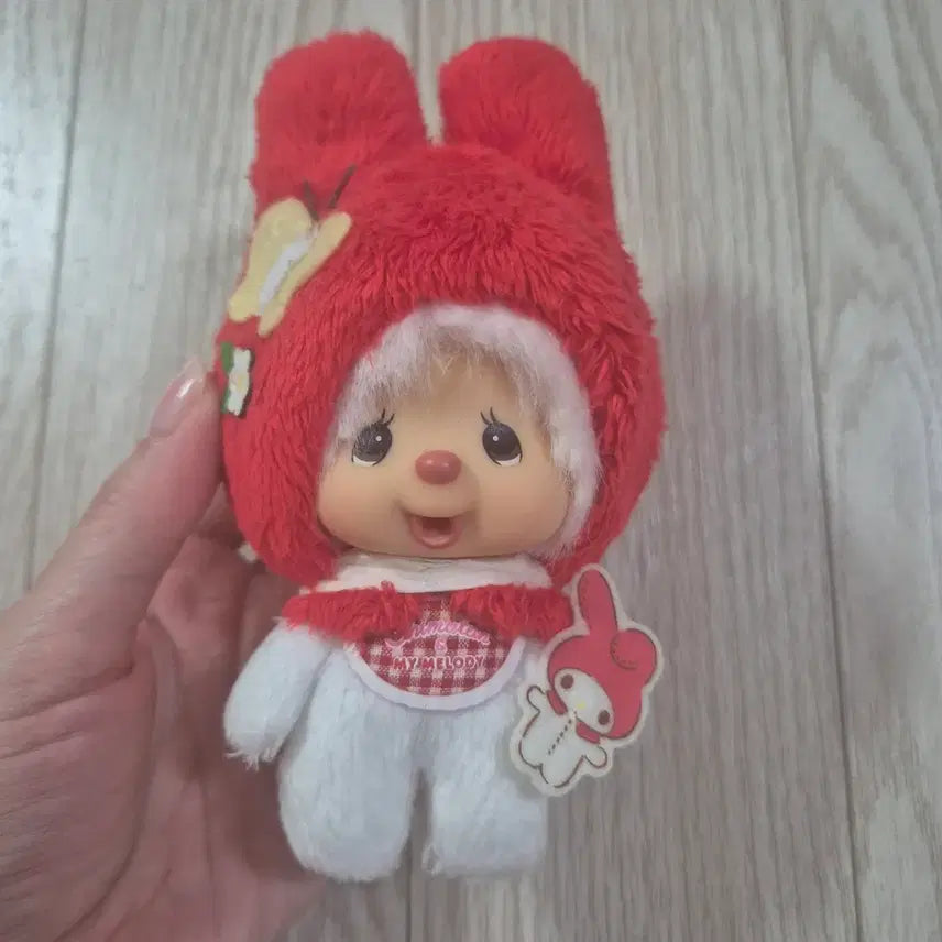 [BUNJANG] Monchhichi Red My Melody Collaboration Plush / 빨간마이멜로디 몬치치