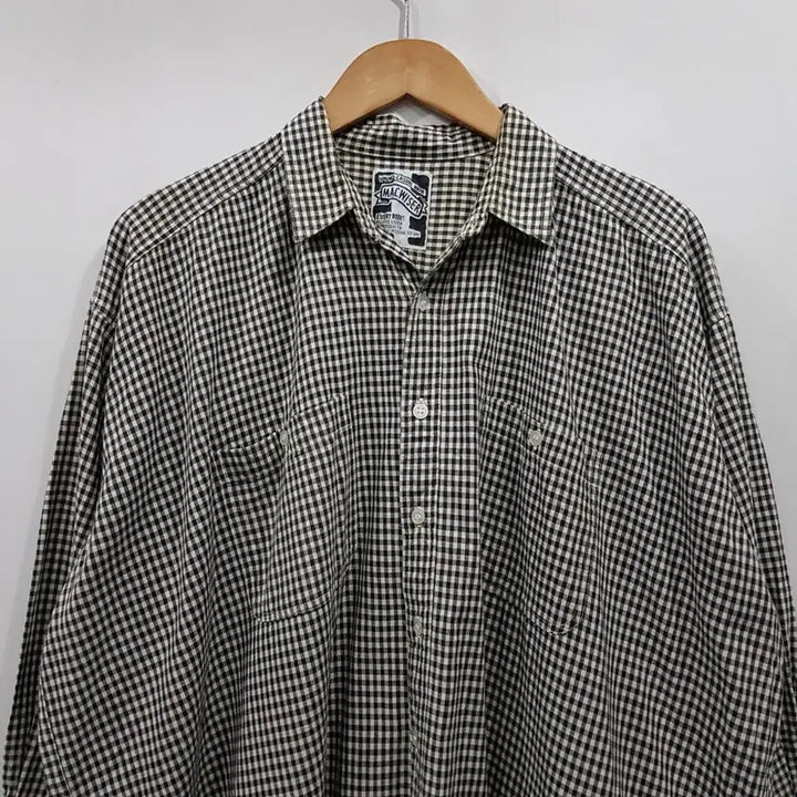 [BUNJANG] Vintage Check Pattern Loose Fit Long Sleeve Shirt Dress / 빈티지 체크 패턴 루즈핏 박시 긴팔 셔츠 롱 원피스 여F Q544