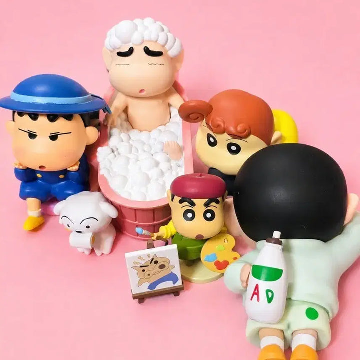 [BUNJANG] Crayon Shin-chan Artist, Toilet, and Bath Stand Bundle Set / 짱구 직업  화가 피규어  짱구 피규어  짱구 목욕 거치대 일괄