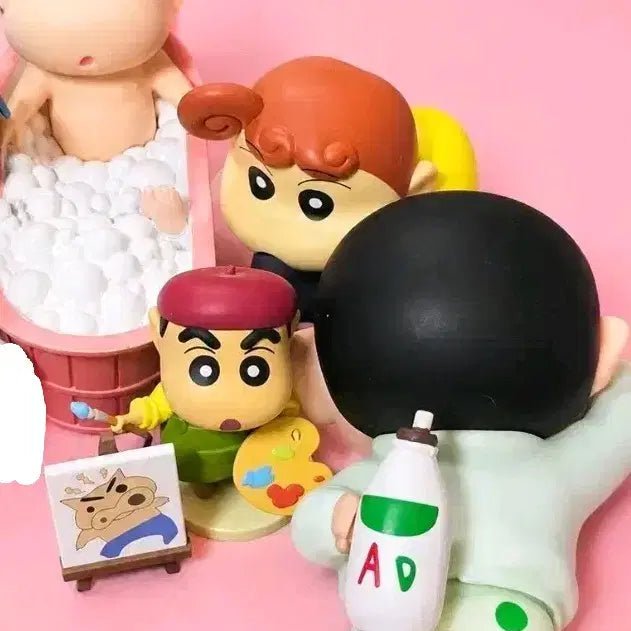 [BUNJANG] Crayon Shin-chan Artist, Toilet, and Bath Stand Bundle Set / 짱구 직업  화가 피규어  짱구 피규어  짱구 목욕 거치대 일괄