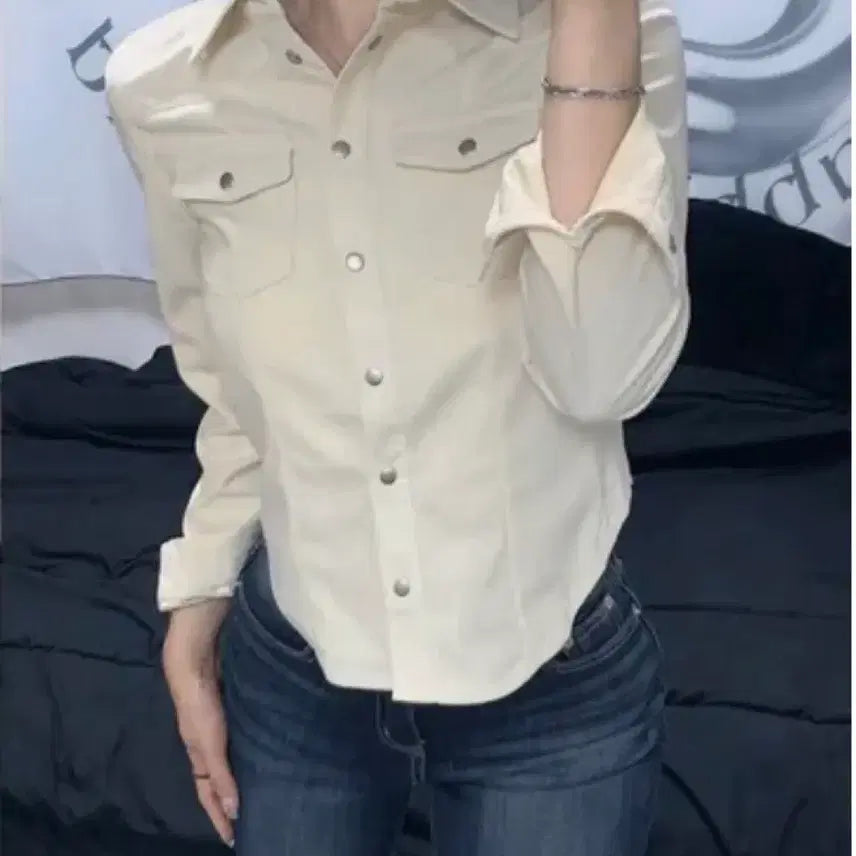 [BUNJANG] Corduroy Snap Button Shirt / 코듀로이 골덴 스냅 셔츠