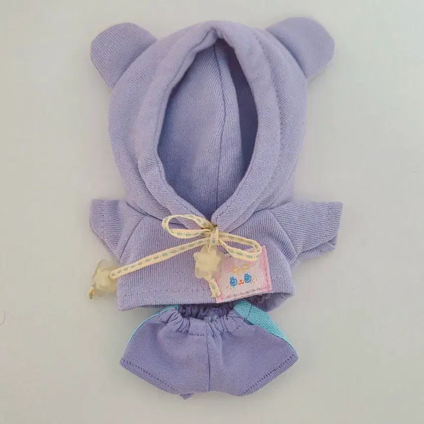 [SOLD OUT] 10cm 인형옷 별사탕 보라색 후드티+트레이닝 바지