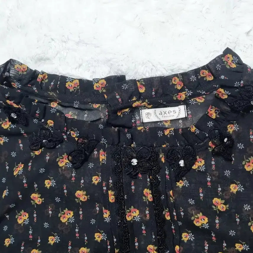 [BUNJANG] Axes Femme Floral Chiffon Blouse / 일본 빈티지 일브엑시즈팜 axes femme 플로럴 쉬폰 블라우스